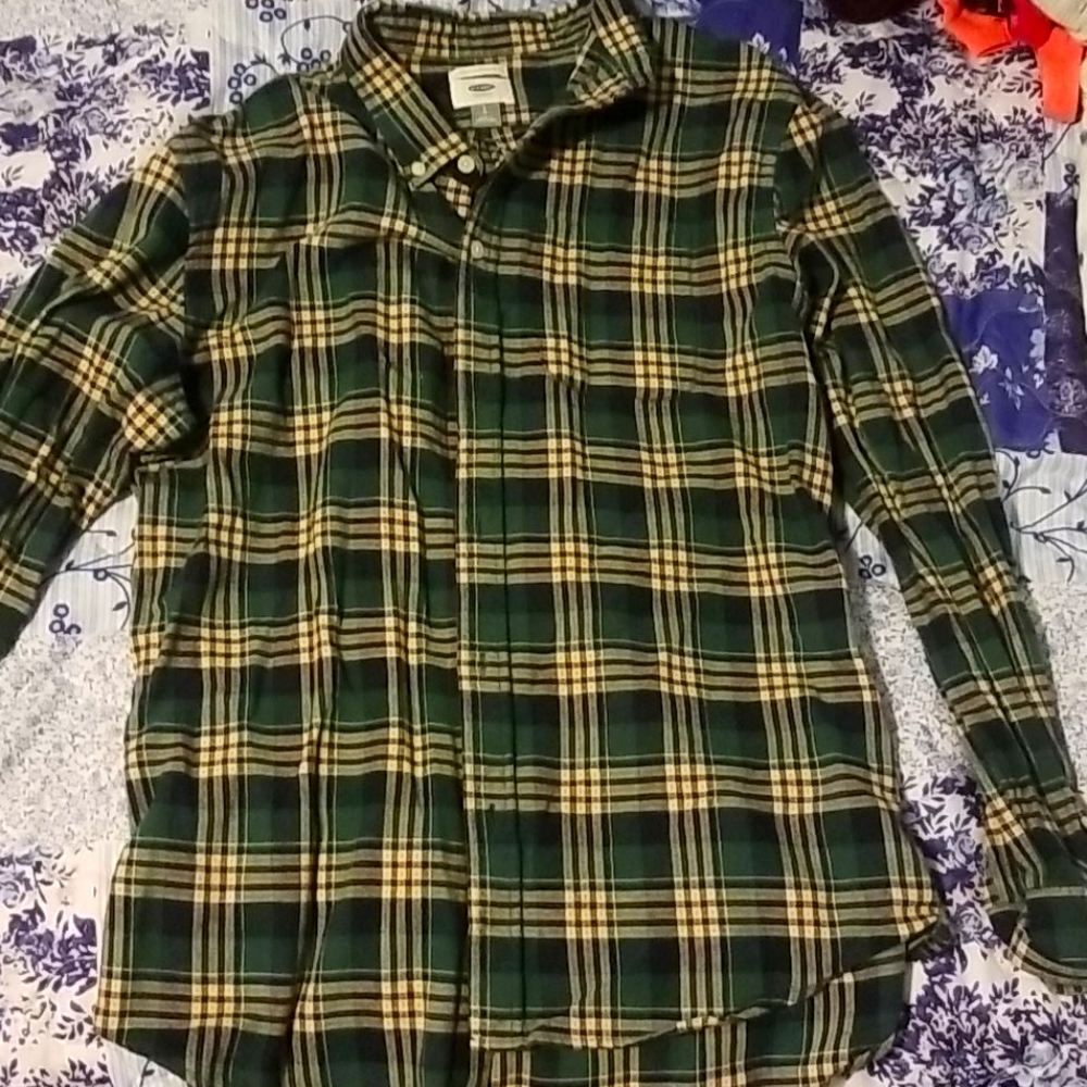 Mens plaid long sleeve button up